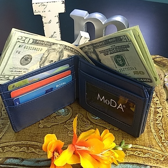 LAST ONE BLUE CLASS 💲STASH Classic bifold wallets by MoDA NY - Picture 4 of 8